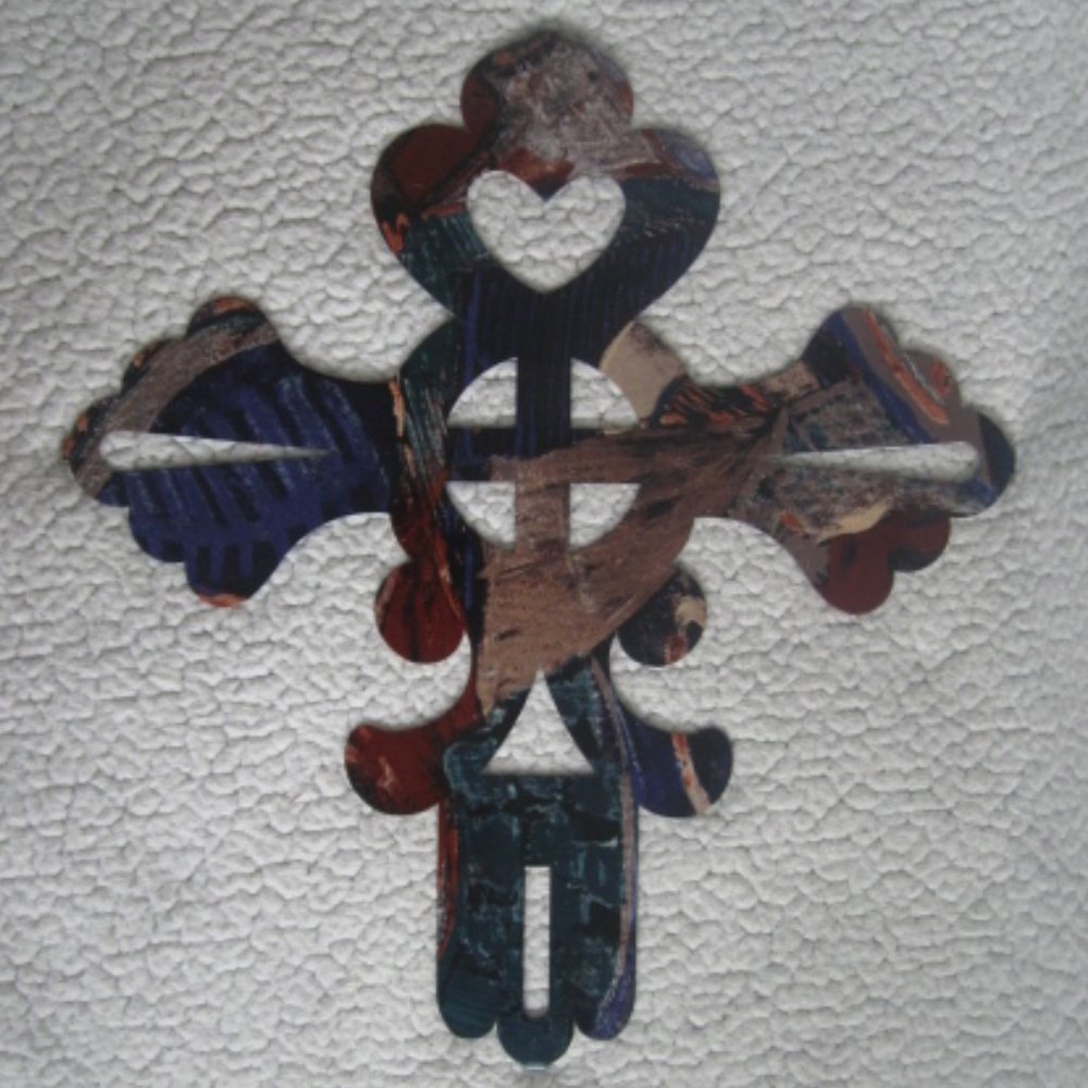 Colorful Metal Wall Hanging Cross